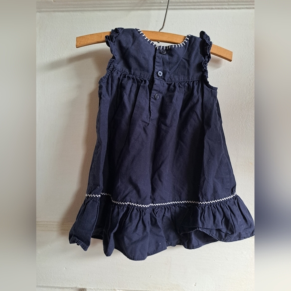 Carter's 12mo Dress Embroidered Baby Girl Dress Navy Summer Dress 12M - Picture 3 of 4
